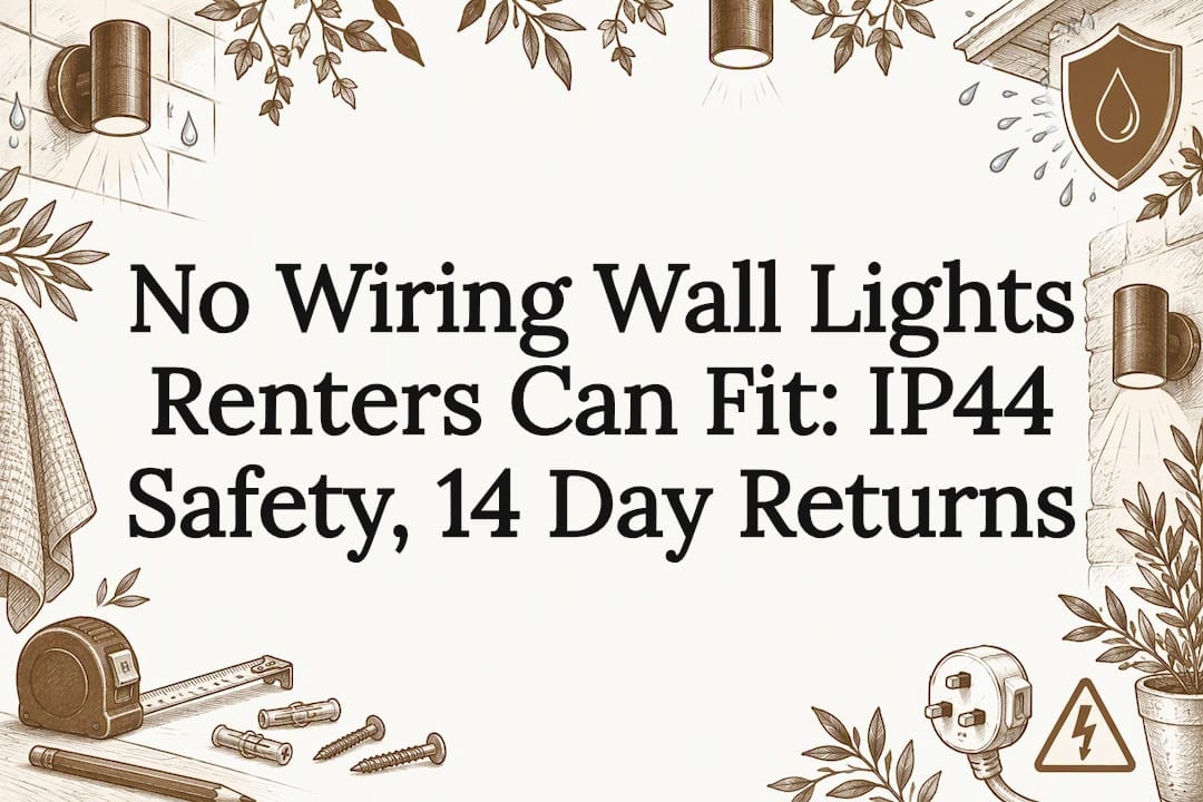 Decorative bathroom lighting safety title card