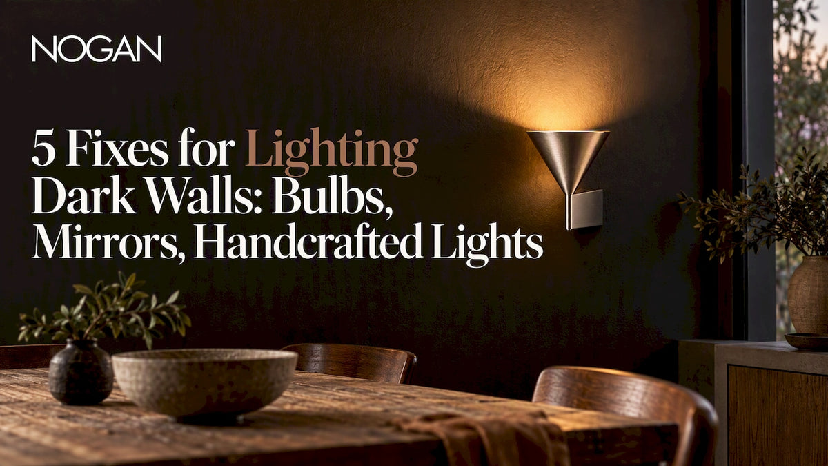 Warm NOGAN wall light on dark painted wall