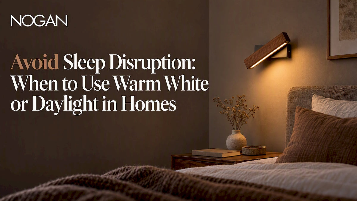 Warm NOGAN wall light glowing in bedroom