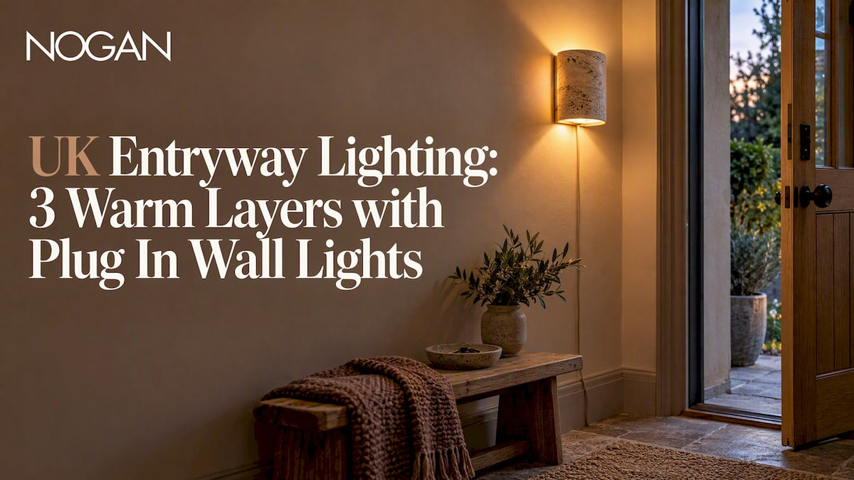 Warm NOGAN wall light in a UK entryway