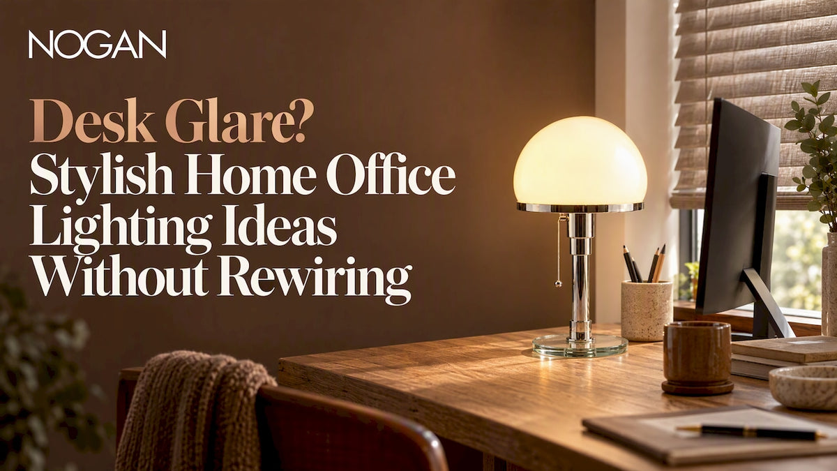 Warm NOGAN table lamp beside office desk