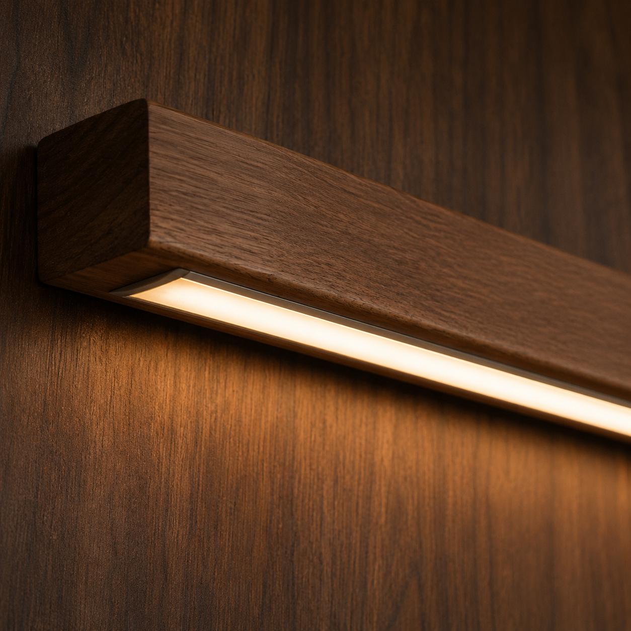 Close-up of the clean contemporary form of the Kerti LED wall light