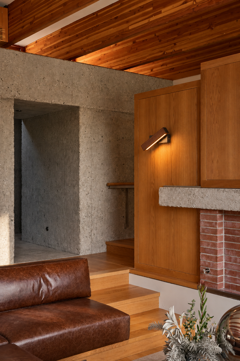 Designer Walnut Wood LED Wall Light | Alm