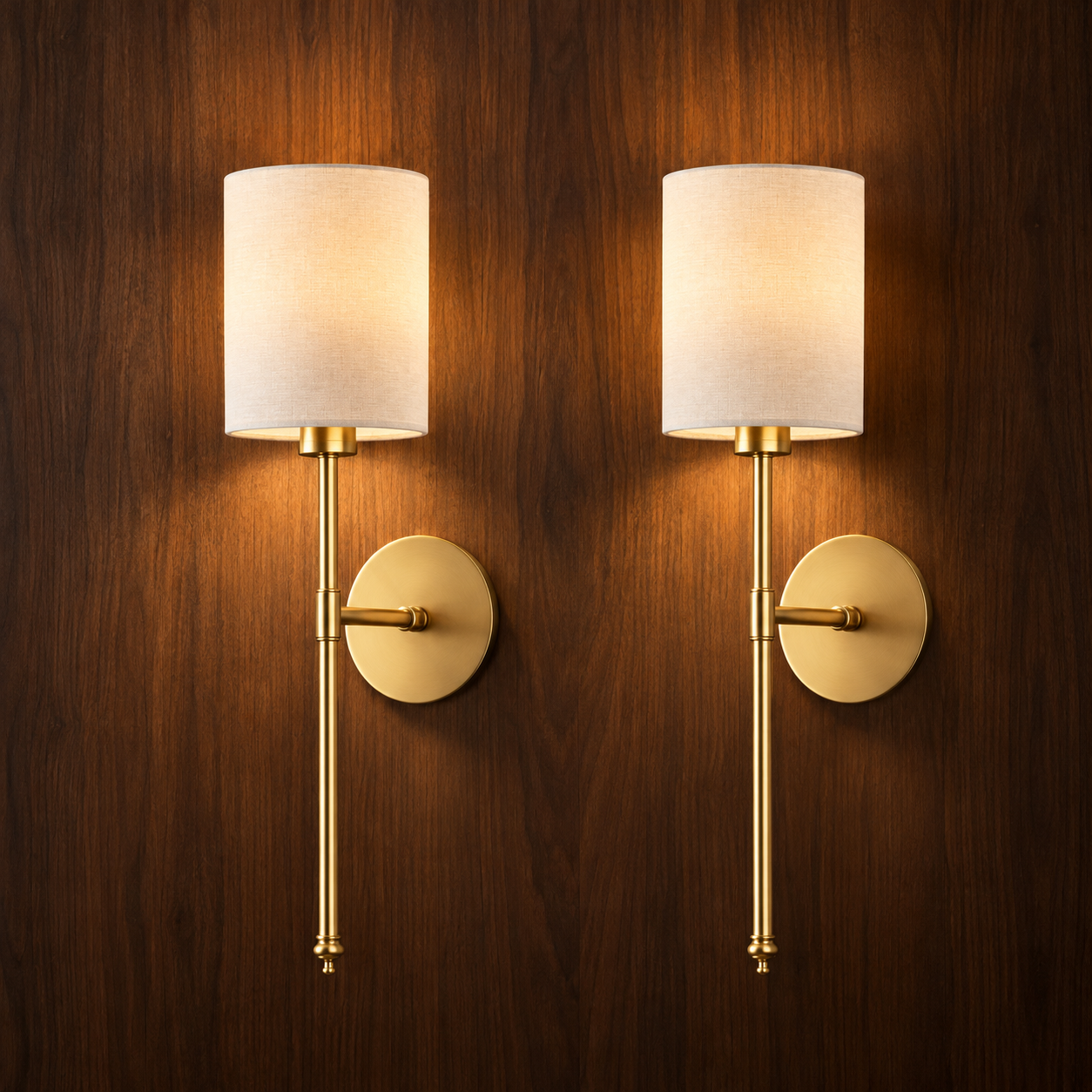 Rechargeable Cylindrical Wall Lights, Set of 2 | Elin Gold