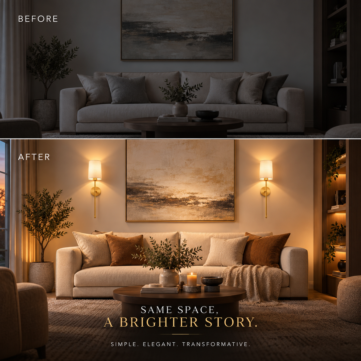 Rechargeable Cylindrical Wall Lights, Set of 2 | Elin Gold