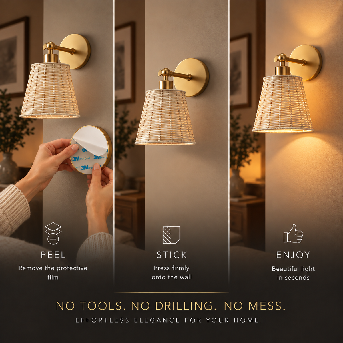 Rechargeable Natural Wall Lights | Freya