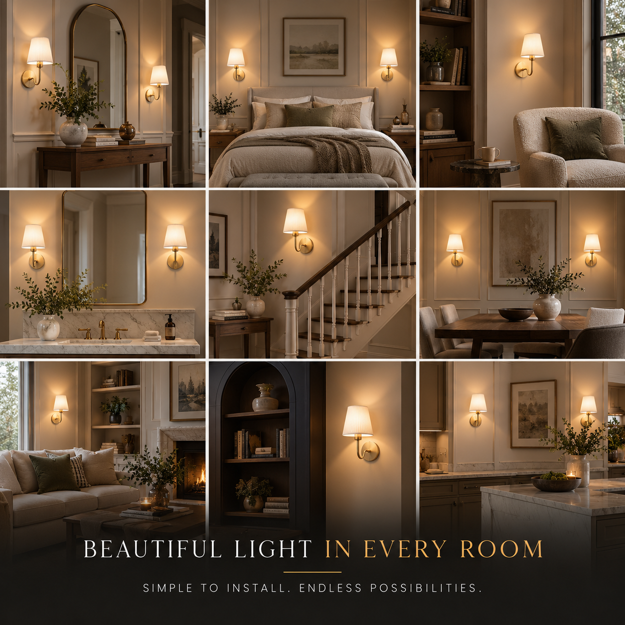 Rechargeable Wireless Curved Wall Lights, Set of 2 | Signe