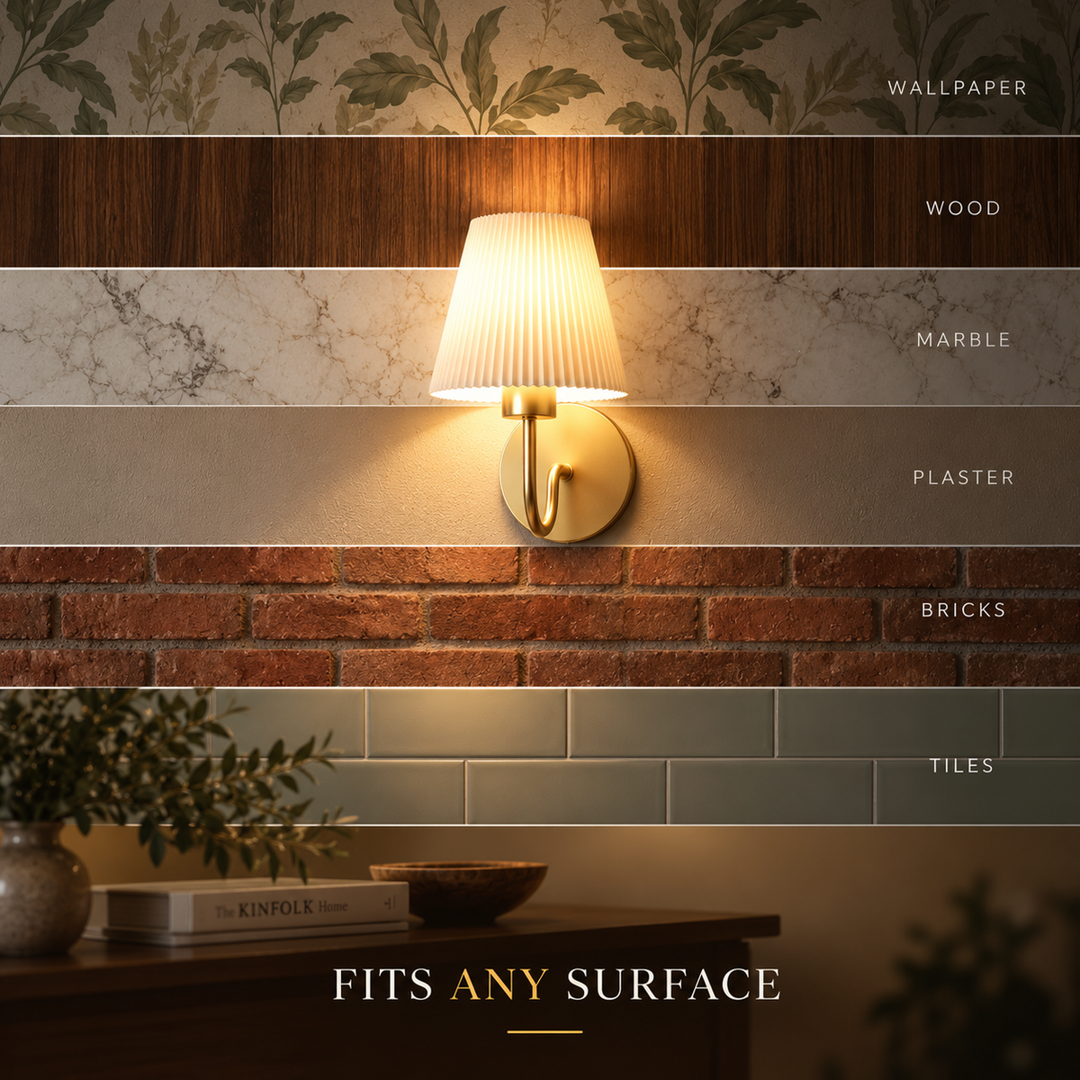 Rechargeable Wireless Curved Wall Lights, Set of 2 | Signe
