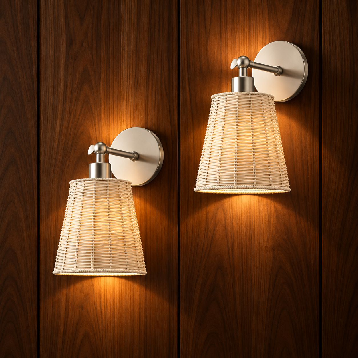 Freya rechargeable wall lights, set of 2, lifestyle shot