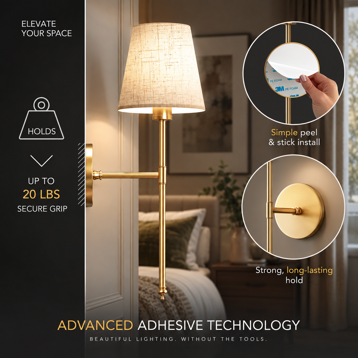 Rechargeable Wireless Wall Lights, Set of 2 | Tiki Sand