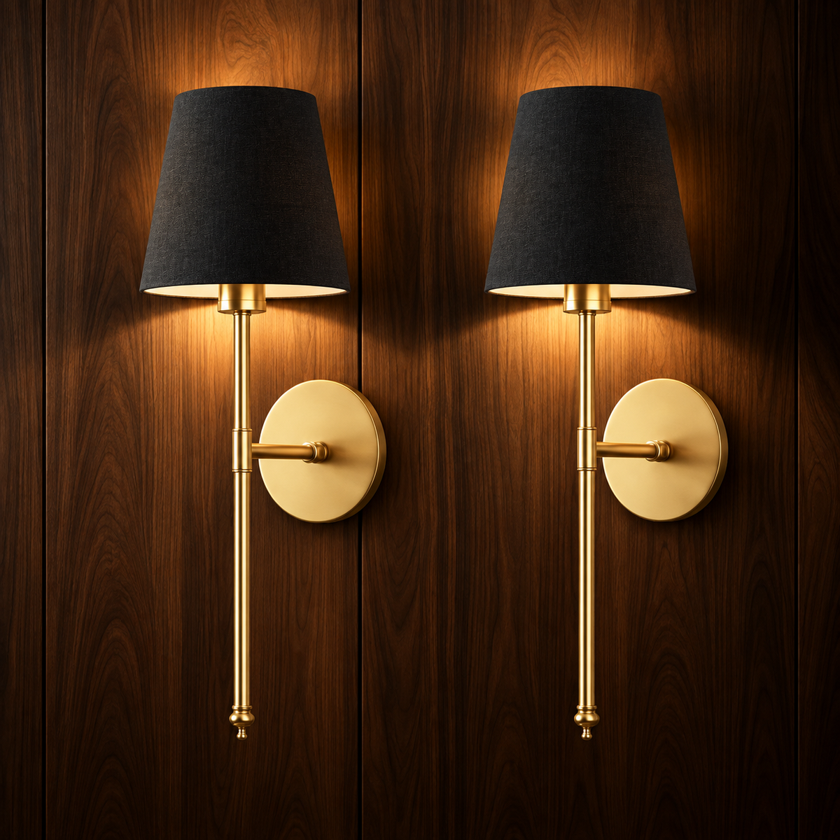 Rechargeable Wireless Wall Lights, Set of 2 | Tiki Black