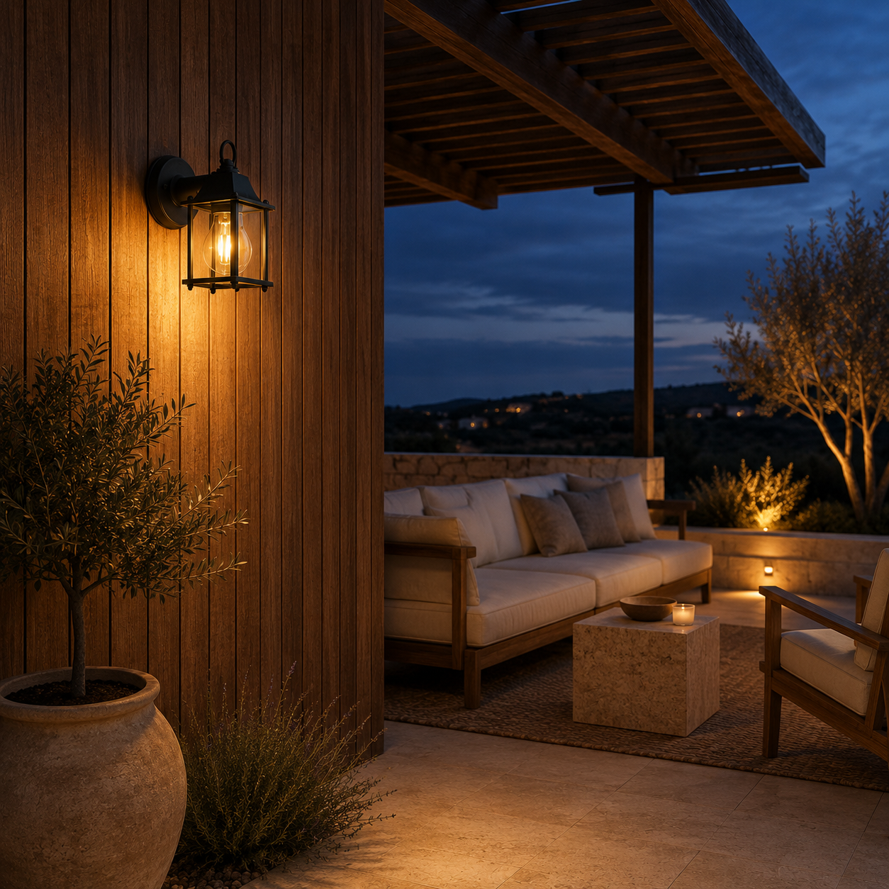 Close-up of the tempered glass detail on the Vinter outdoor wall light