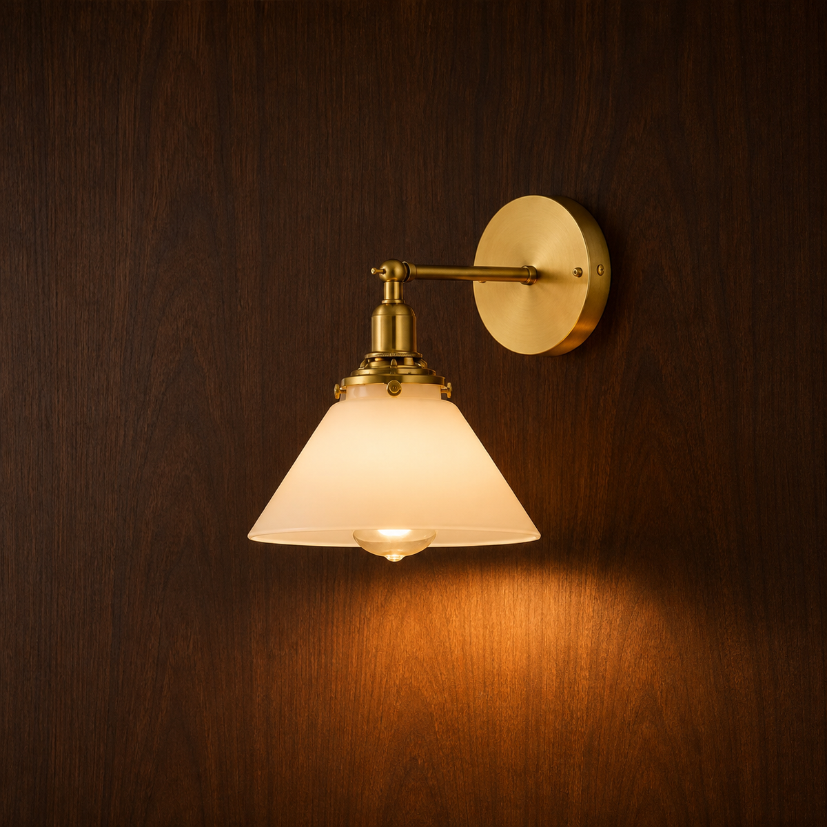 Nordlys vintage white glass wall light on a wall, NOGAN Lights