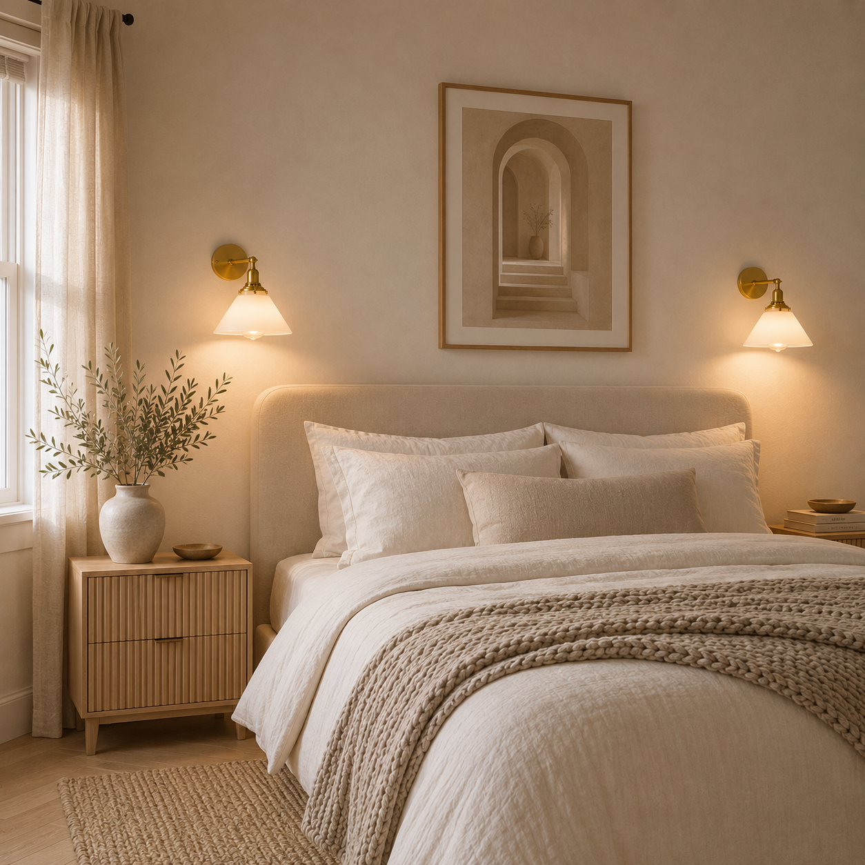 Close-up of the soft white glass on the Nordlys wall light
