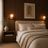 Travertine and glass wall light casting a soft diffused glow in a modern room