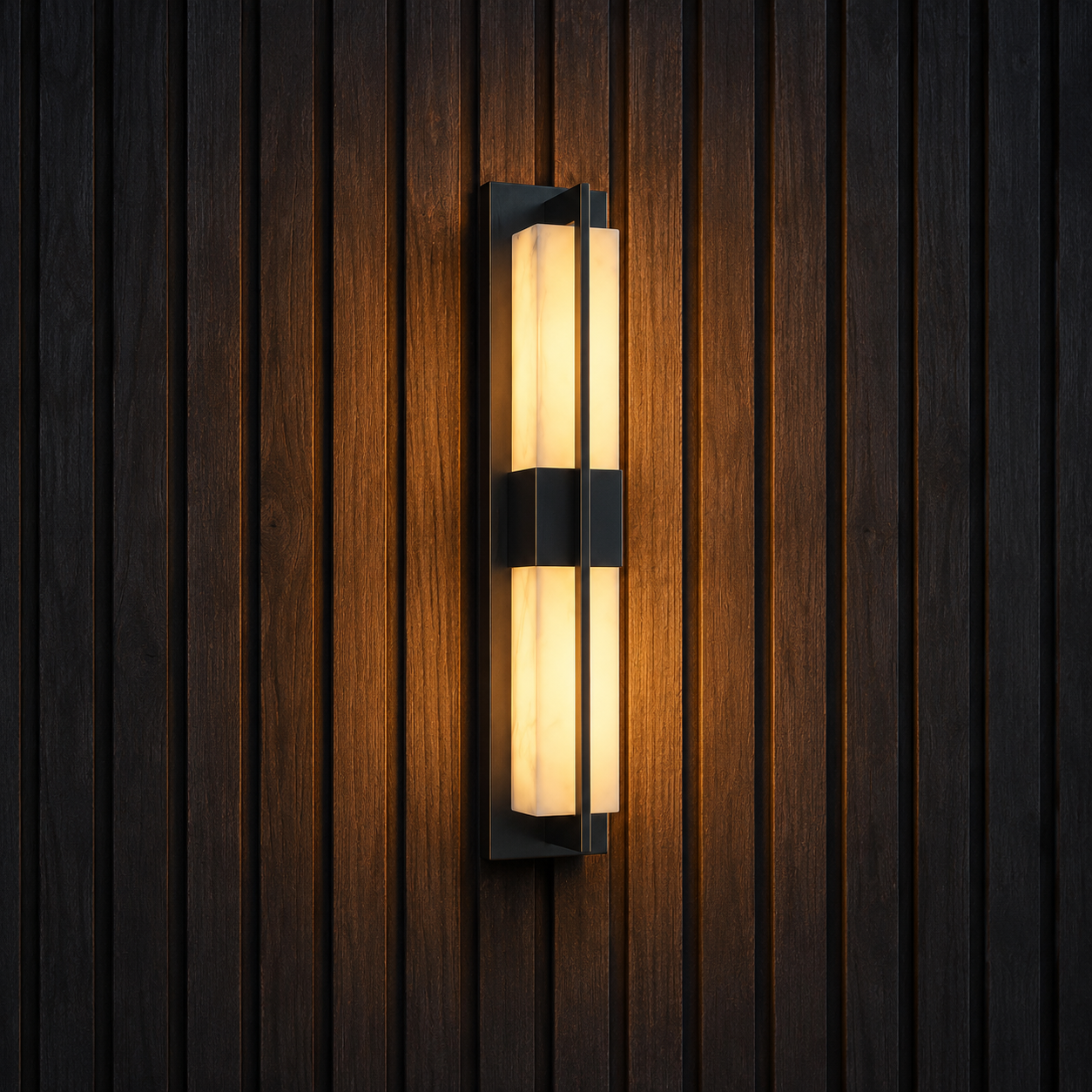 Kyst designer LED outdoor wall light on an exterior wall, NOGAN Lights