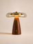 Walnut & Amber Glass LED Table Lamp | Lykke