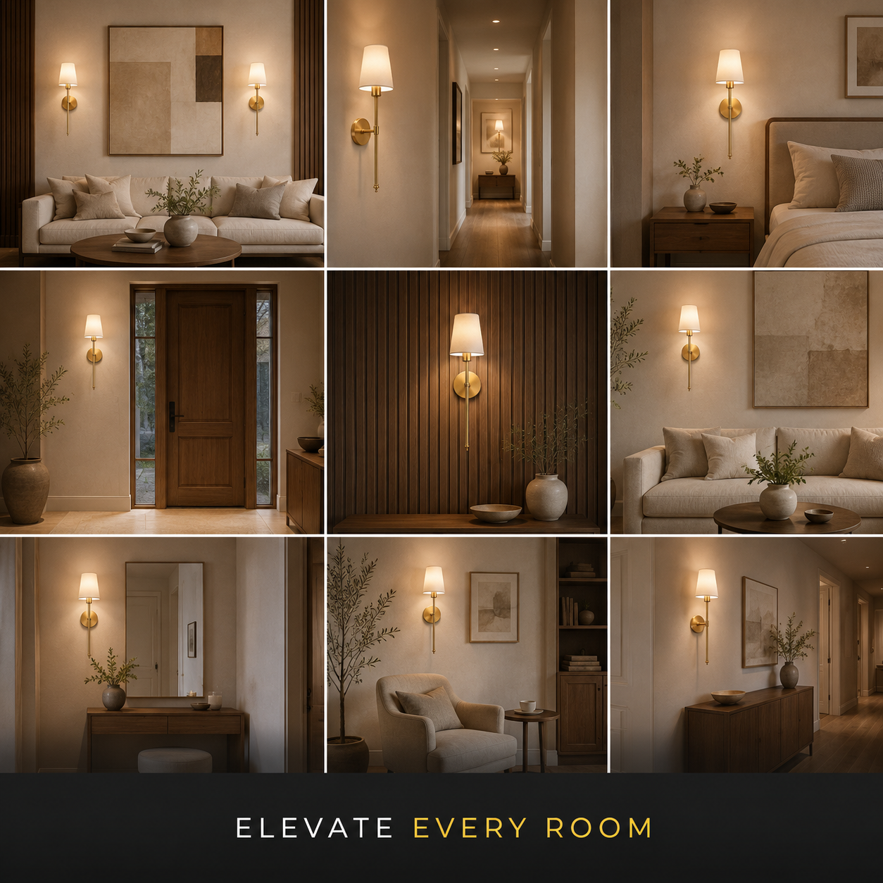 Wireless Rechargeable Wall Lights, Set of 2 | Tiki Gold
