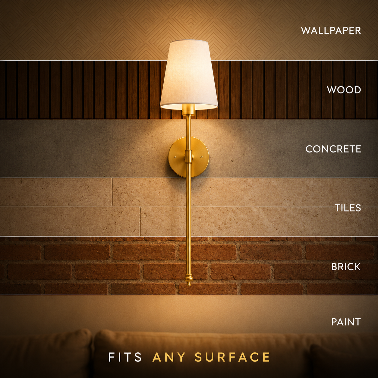 Wireless Rechargeable Wall Lights, Set of 2 | Tiki Gold