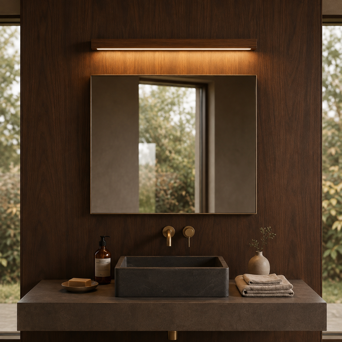 Solid Wood Wall Light with Linear LED | Linepar