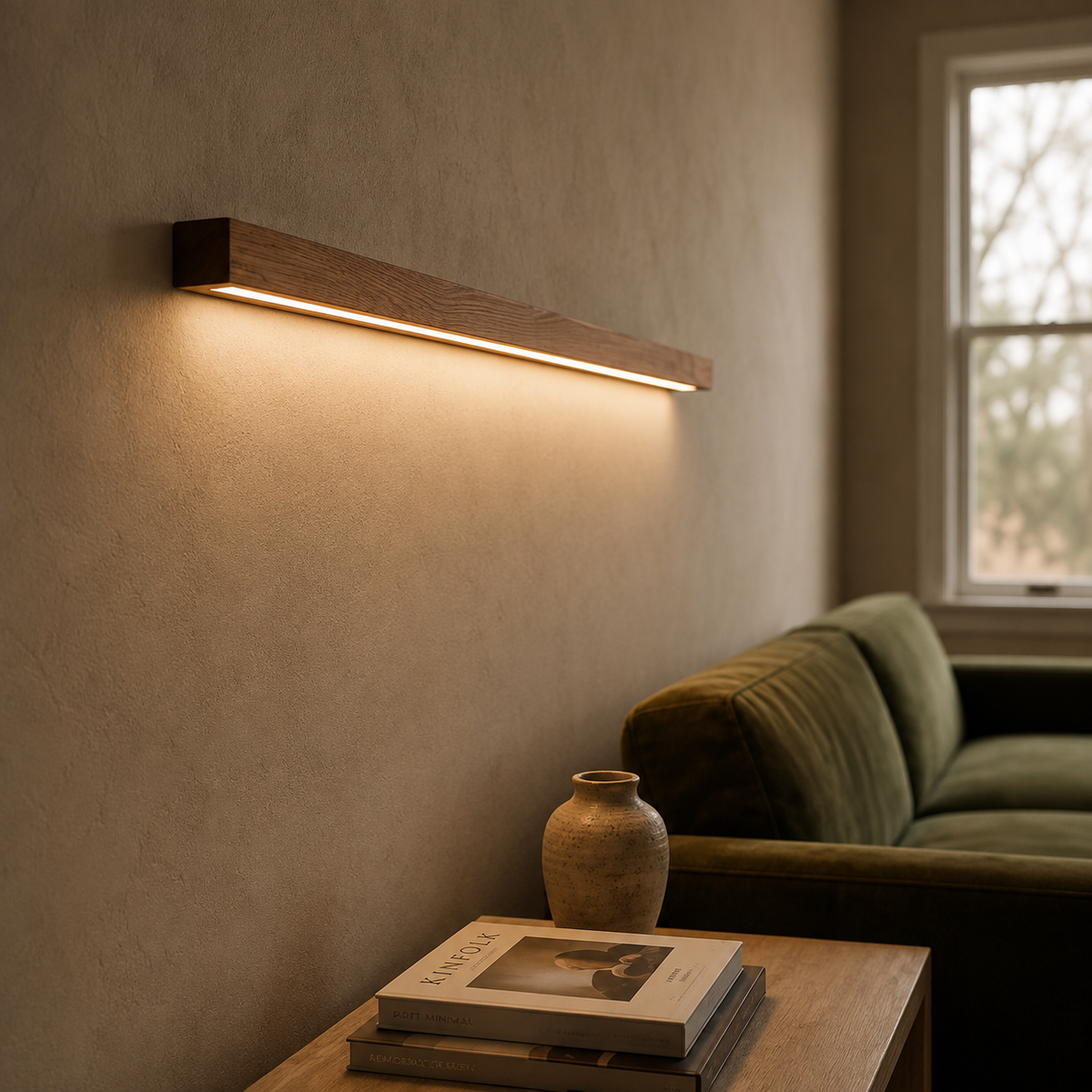 Solid Wood Wall Light with Linear LED | Linepar
