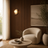 Travertine & Opal Glass Wall Light | Memi