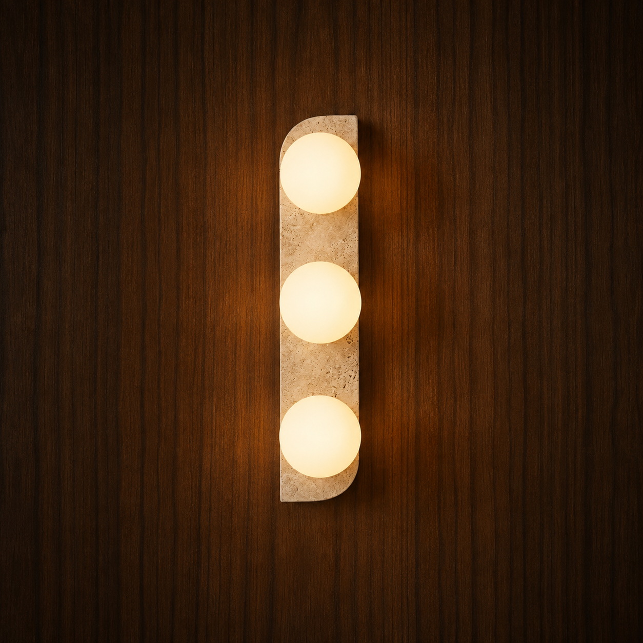 Travertine & Opal Glass Wall Light | Memi