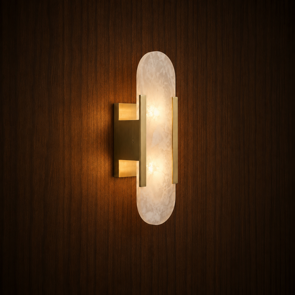Genuine Alabaster & Brass Wall Light | Dyria