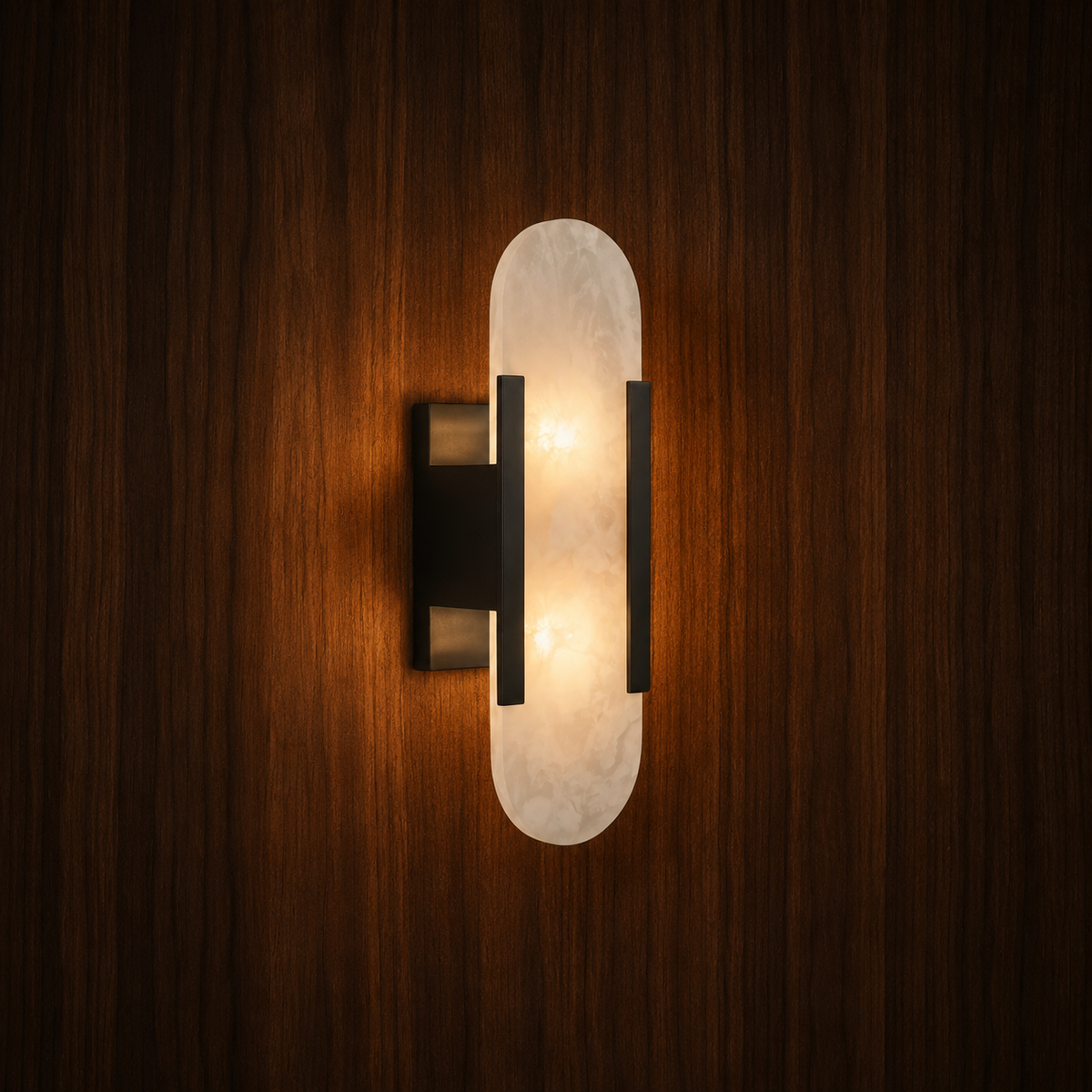 Genuine Alabaster & Brass Wall Light | Dyria