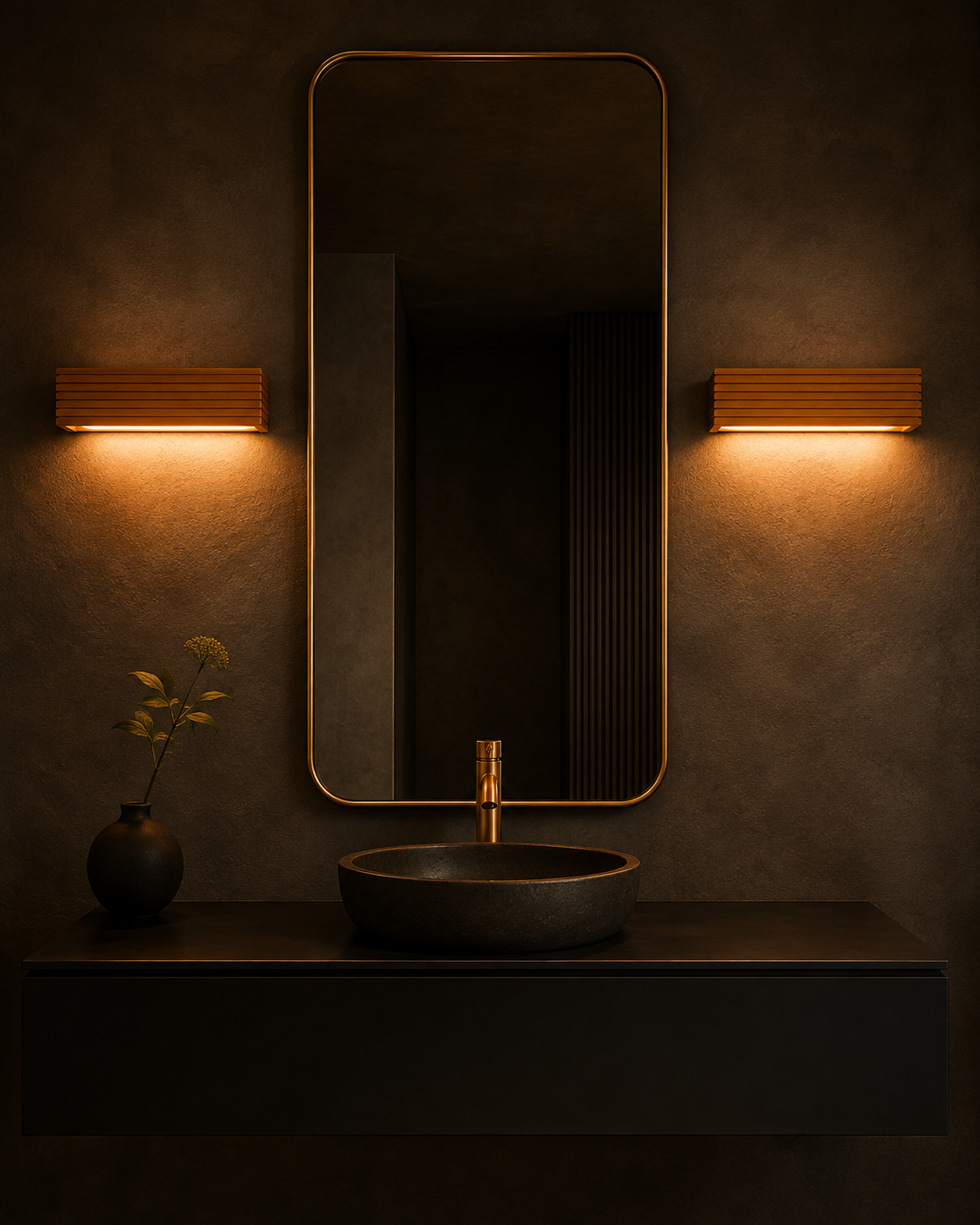 Solid Wood LED Bathroom Wall Light | Haya